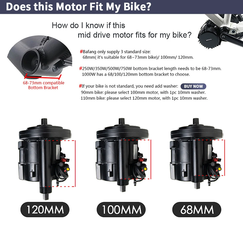 Bafang-電動自転車電動キット,ボトムブラケットのモータ - Side Hung Mid Drive Motor Kit のレビューと価格